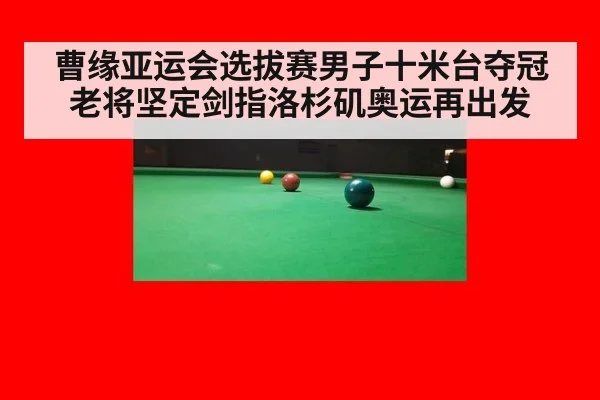 曹缘亚运会选拔赛男子十米台夺冠 老将坚定剑指洛杉矶奥运再出发